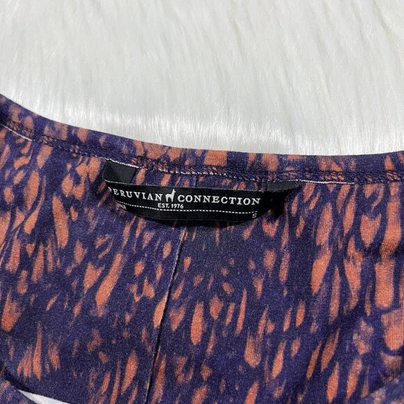 Peruvian Connection Size Small Patterned Sleeveless Faux Wrap Dress - Picture 7 of 10